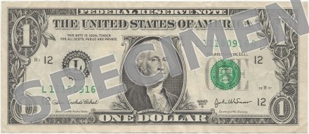Billet de 1 dollar américain, repris au taux public du comptoir, non concerné par le taux avec la carte MoneyMo