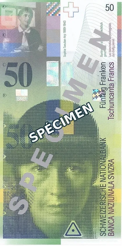 50 CHF — 8ᵉ série, recto, spécimen